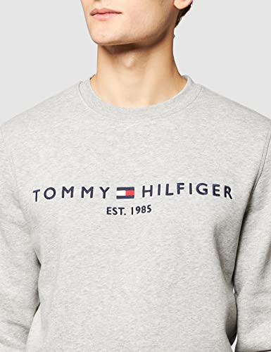 Tommy Hilfiger Sudadera Tommy Logo, Light Grey Heather, S para Hombre