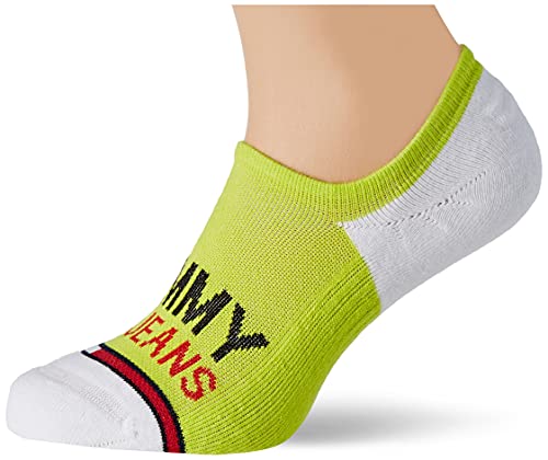 Tommy Hilfiger Tommy Jeans Show High Cut Socks Footie, Lime, 39 Regular Unisex Adulto