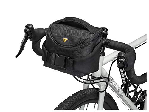TOPEAK Bolsa de Manillar Compact & Pack, con Fixer 8 Bici, Sport, Negro/Gris (Multicolor), Talla Única