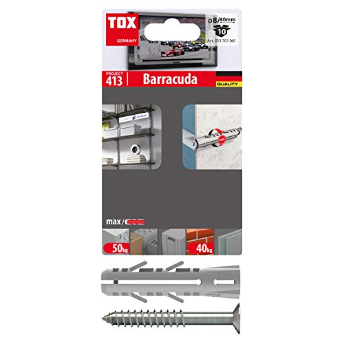 TOX Taco expansible Barracuda 8x40 mm + tornillo, 10 piezas, 013701061