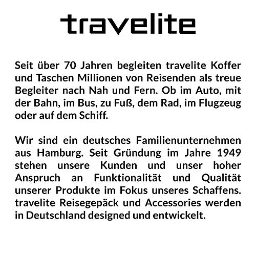 Travelite Basics Trolley Reisetasche auf Rollen 55cm, erweiterbar auf 64 Liter Volumen, in DREI Farben Bolso de Viaje 55 Centimeters 51 Negro (Schwarz/Blau)