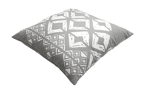 TreeWool - Pack de 2 - Fundas de cojín cuadradas con diseño geométrico en Lona de algodón (Gris y Blanco; 50 x 50 cm)