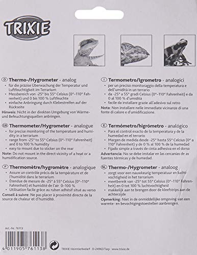 TRIXIE Termómetro/Higrómetro, Analógico para Reptiles