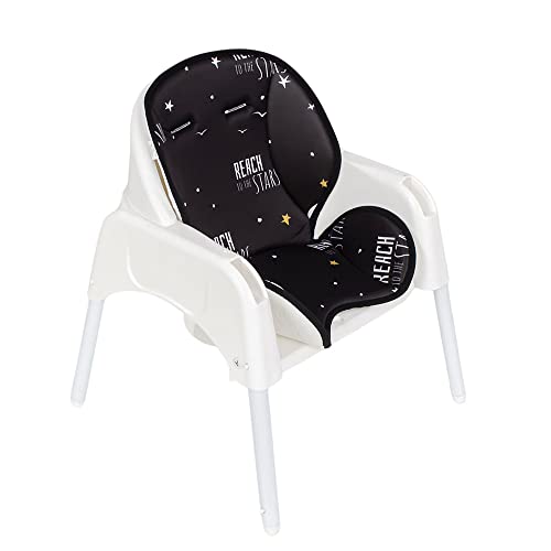 Trona Ligera Convertible 3 en 1 de Olmitos (Negro)| A partir de 6 meses | Se puede transformar en silla infantil + mesita de 3 a 6 años | 3 en 1: trona, silla infantil y conjunto de mesa con silla