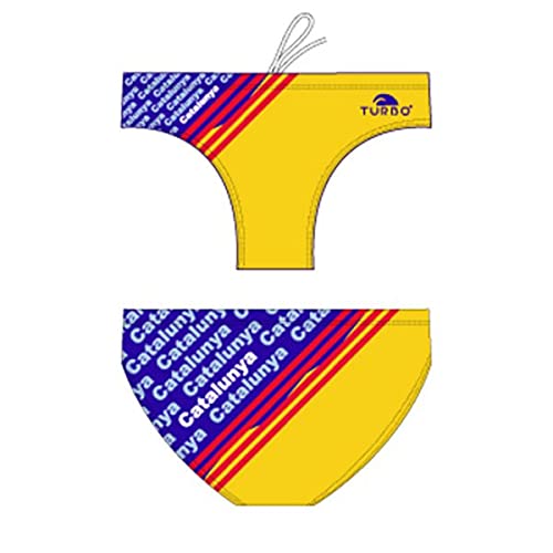 Turbo - Bañador Slip Catalunya Man Waterpolo Suit de Waterpolo Competicion Natación y Triatlón Patrón de Ajuste cómodo