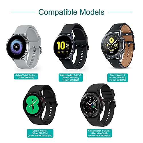 TUSITA Cargador Compatible con Samsung Galaxy Watch 3/4/ 4 Classic, Active 1 2 SM-R500 SM-R830 SM-R820 SM-R840 SM-R850 - Cable de Carga USB 3,3ft 100cm Pinza de la Base - Reloj Inteligente Accesorios