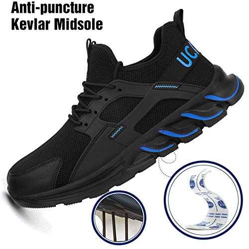 UCAYALI Zapatos de Seguridad Hombre Zapatillas de Trabajo Mujer Zapatillas de Seguridad Deportivos Zapatos con Punta de Acero Azul Oscuro N Gr.44