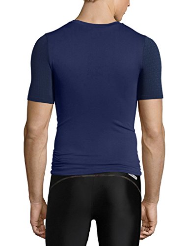 Ultrasport Basic Noam Camiseta de compresión sin Costuras, Hombre, Azul Marino, S/M