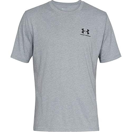 Under Armour Sportstyle Left Chest, Camiseta Hombre, Gris (Steel Light Heather / Black) , XL