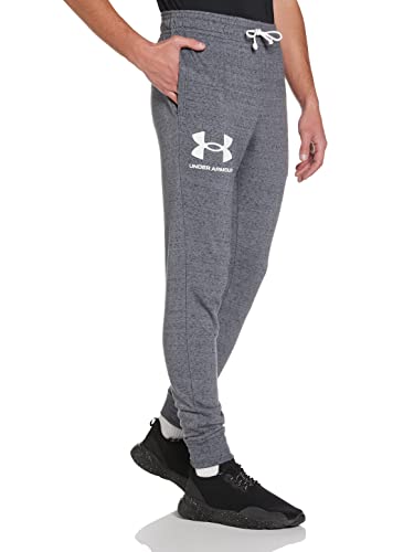 Under Armour UA Rival Terry Jogger, Pantalones Deportivos Hombre, Pitch Gray Full Heather/Onyx White, XL