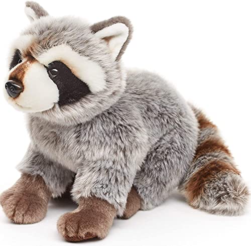 Uni-Toys - Mapache Sentado - 25 cm (Longitud) - Oso, Animal del Bosque - Peluche
