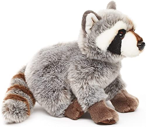Uni-Toys - Mapache Sentado - 25 cm (Longitud) - Oso, Animal del Bosque - Peluche