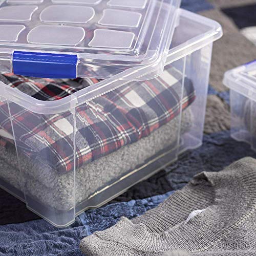 UNISHOP Lote de 3 Cajas de Almacenaje de Plástico con Tapa, Caja de Almacenamiento, Caja de Ordenación Multiusos (25L)