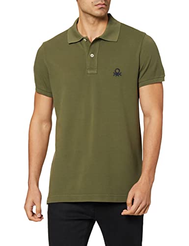 United Colors of Benetton Camiseta Polo M/M 3089J3178 Camisa, Verde 35a, S Hombres