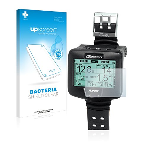 upscreen Protector Pantalla Anti-Bacterias Compatible con Uwatec Galileo Luna Película Protectora Antibacteriana