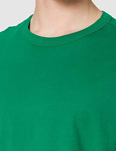 URBAN CLASSICS Camiseta básica de manga corta oversized, cuello redondo normal, de algodón grueso, largo normal, ajuste holgado, de hombre, moderna, color junglegreen, talla M
