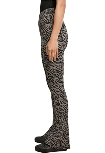 Urban Classics Ladies High Waist Zebra Boot Cut Leggings, Asphalt/Black, XS para Mujer