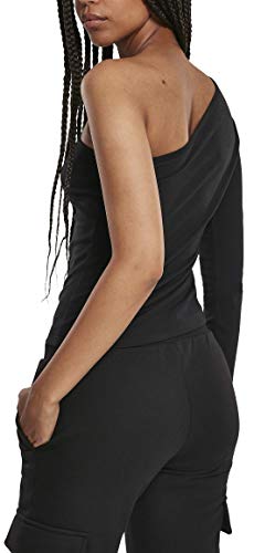 Urban Classics Oberteil Ladies Asymmetric Longsleeve Camiseta, Negro (Black 00007), X-Small para Mujer