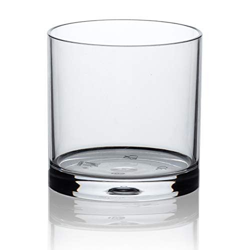 Vasos de Whisky ron Plástico duro Premium reutilizables policarbonato cristal copas irrompibles 30cl - Juego de 6 vasos