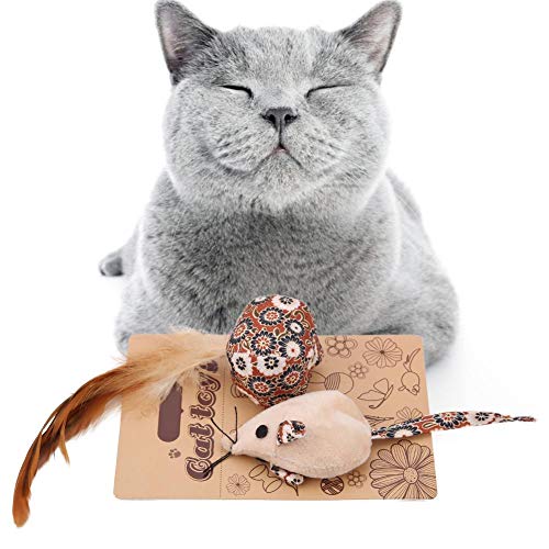 【Venta del día de la Madre】 Teaser de Gato, Juguete con Forma de ratón de Gato ecológico, ratón de Gato Duradero de sisal para Juguetes de Gato