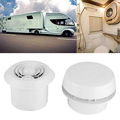 Ventilador de RV, Qiilu Ventilador RV, ventilador de techo ABS de 12 V 5000R/min rejilla de ventilación de techo de aire LED redonda para caravanas, autocaravana, remolque, furgoneta