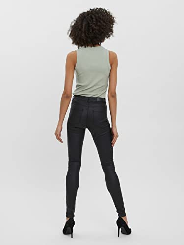 Vero Moda 10138972, Pantalones para mujer, negro (black/coated), S/34