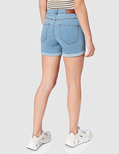 Vero Moda NOS Vmhot Seven NW Dnm Fold Shorts Mix Noos Pantalones Cortos para Mujer , Azul (Light Blue Denim Light Blue Denim) , 44 (Talla del fabricante: X-Large)