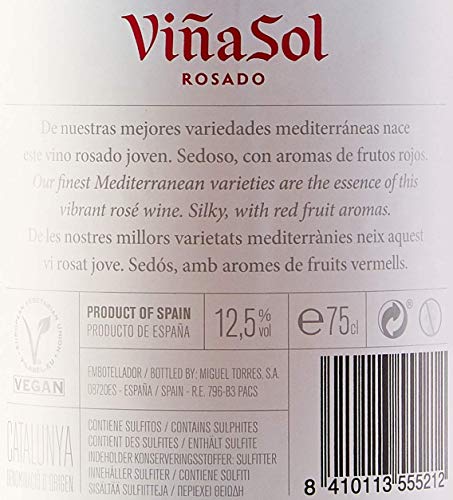 Viña Sol Rosado, Vino Rosado - 6 botellas de 75 cl, Total: 4500 ml