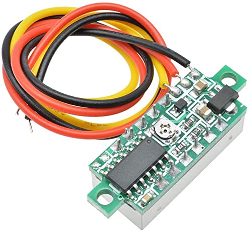 VISSQH 5Pcs Mini Digital voltímetro,0.28 Pulgadas Voltímetro Digital DC 0-100V Mini probador de Voltaje Pantalla LED Protección de polaridad inversa y medición de presión precisa（ rojo Tres líneas）