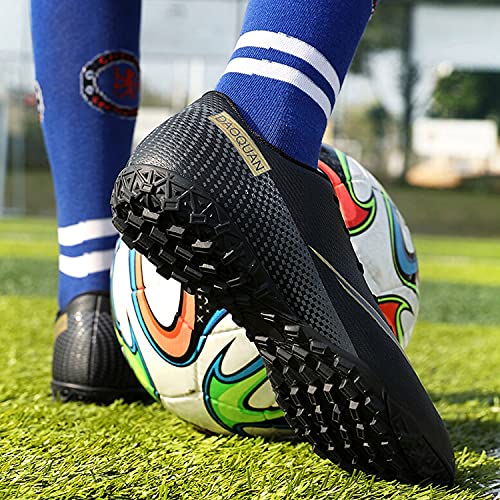 VTASQ Zapatos de fútbol para niños Entrenamiento al Aire Libre Zapatos de fútbol Ligeros Resistentes al Desgaste para Adolescentes Zapatos de fútbol de Verano Primavera para niños Negro 38 EU