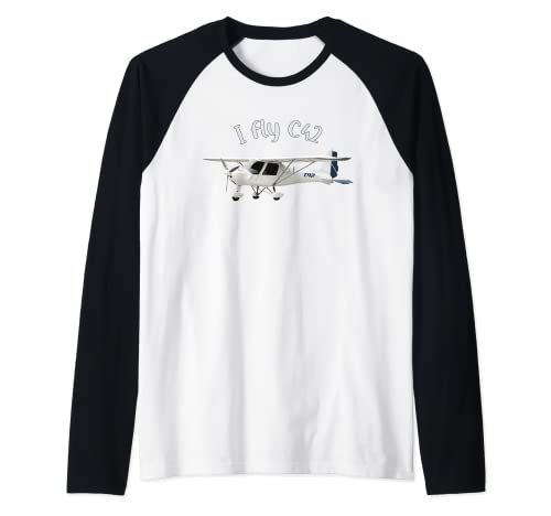 Vuelo C42 - ultraligero, avión, deporte de aviación Camiseta Manga Raglan