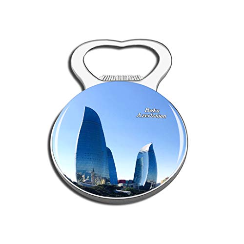 Weekino Flame Towers Bakú Azerbaiyán Imán de refrigerador Cerveza Abrebotellas Ciudad Viajar Recuerdo Colección Etiqueta engomada Fuerte del refrigerador