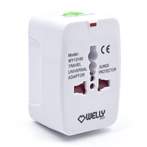 Welly Enjoy IT WY13100 - Adaptador Compacto de Viaje Universal para Enchufes Eléctricos, Color Blanco
