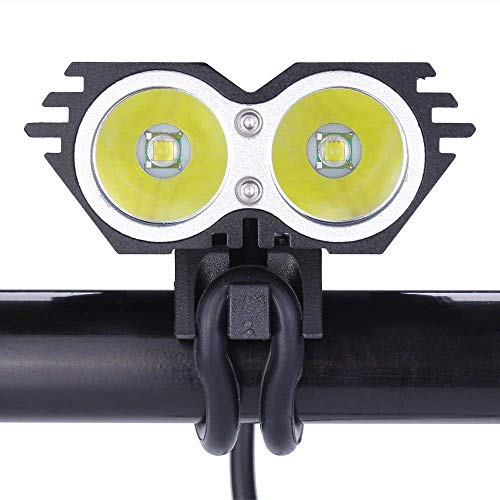 Wii Fire Linterna LáMPARA para bicicletas bici CREE XM-L U2 - Luz LED frontal para manillar de bicicleta (2 focos, 5000 Lumens, 4 modos) con 2 x Luz Luces Lámpara Trasera para Bici Bicicleta,100% de Satisfacción o Devolución del Dinero.
