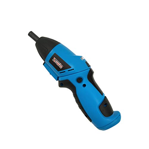 X-Power - 4 pilas AA de 6 V (no incluidas), atornillador articulado, atornillador articulado, atornillador de doble; sellected by sinpross; incluye 10 puntas; 2 años de garantía; color azul