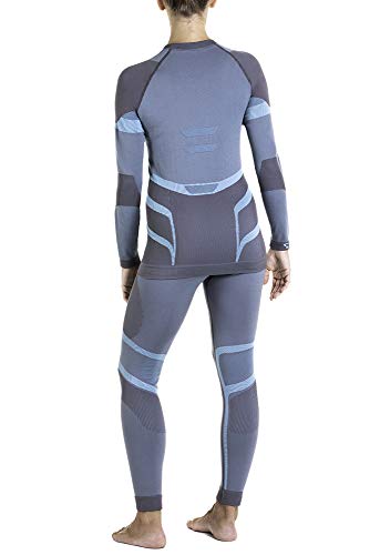 XAED - Pantalón térmico de esquí para mujer (gris/azul claro, mediano)