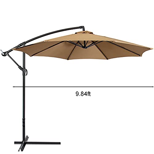 YHNJI Toldo de repuesto para sombrilla de patio, 9.9 pies de grosor, cubierta de paraguas de repuesto para 8 costillas, para exteriores, patio, jardín, playa, piscina, paraguas