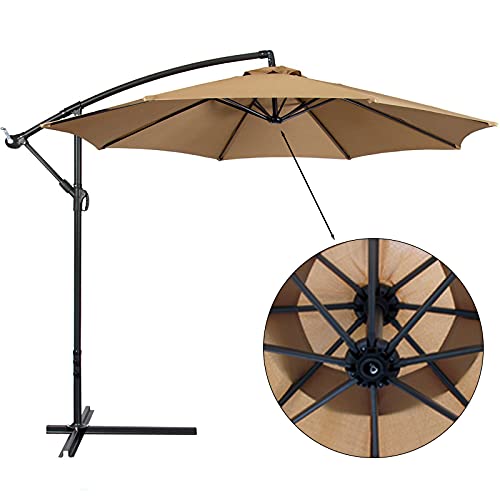 YHNJI Toldo de repuesto para sombrilla de patio, 9.9 pies de grosor, cubierta de paraguas de repuesto para 8 costillas, para exteriores, patio, jardín, playa, piscina, paraguas