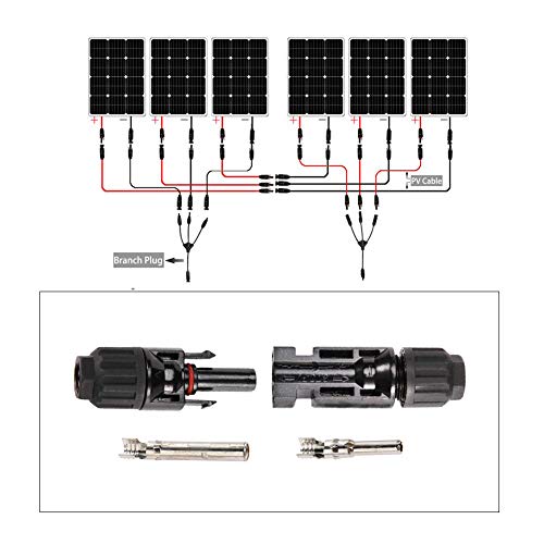 YIXISI Y Rama Conectores Adaptador, MFFF y MMMF T3-1 Conectores de Derivación T Forma Conectores Solar Fotovoltaicos,Conectores de Cable de Panel para Placas Solares Fotovoltaico