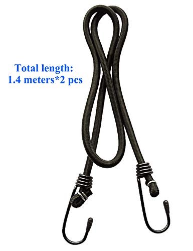 YMWALK 2 cuerdas elásticas elásticas, 140 cm x 8 mm, cuerdas elásticas resistentes, correas con ganchos para bicicleta, motocicleta, coche, caravana, baúles, transporte, bloqueo, sujeción de carga