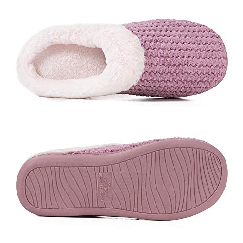 Zapatillas Casa para Mujer CáLido Pantuflas de Memory Foam con Forro de Felpa Cómodas Antideslizante para Interiores y Exteriores (Rosa.HST,38/39 EU)