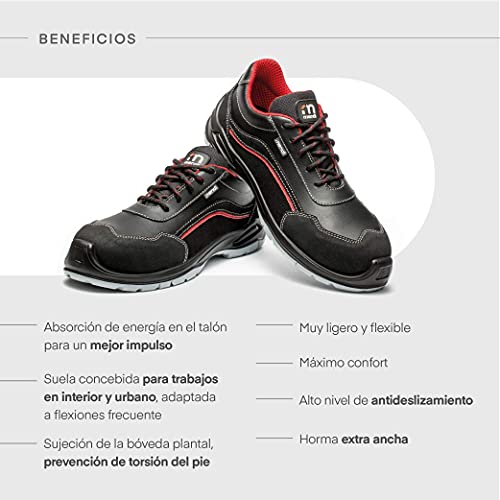 Zapatillas de seguridad deportiva hidrofugada resistente al agua para hombre y Mujer/Zapato de trabajo comodo,puntera reforzada en fibra de vidrio(no acero)Calzado laboral antideslizantes (numeric_45)