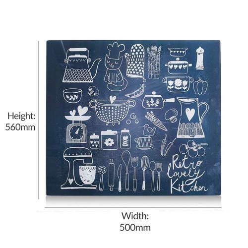 Zeller 26309 Placa de Panel de Cocina, Vidrio, Multicolor, 56x50x3 cm