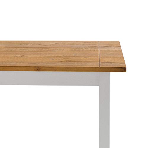ZINUS Mesa de comedor de madera Becky de 114 cm, Mesa de cocina de madera maciza estilo casa de campo, Montaje sencillo
