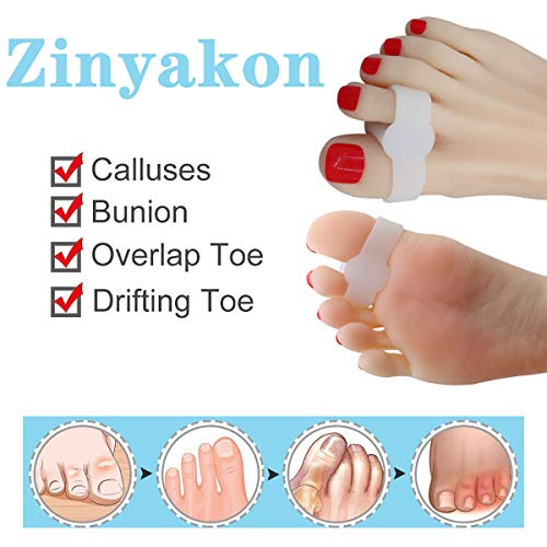 Zinyakon Separador y protector de dos agujeros para dedos grandes, separador anatómico de dedos, separador de dedos para dedos superpuestos, para aliviar el dolor de pies