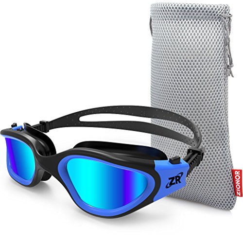 ZIONOR Gafas de Natación, G1 Gafas de Natación Polarizadas con Lente de Espejo/Humo Anti-Niebla y Protección UV Estanco para Hombres Unisex Adulto Mujeres Adolescentes
