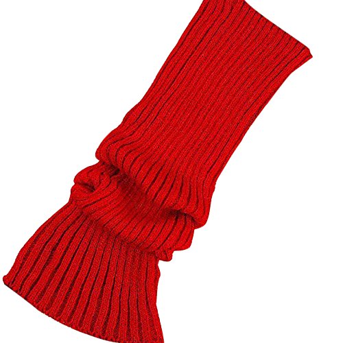 ZODOF Cuffs Knit Leg Warmer Stockings Boot RD Socks (Red, One Size)