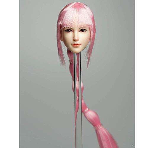 ZSMD - Cabeza de muñeca femenina a escala 1/6 de 30,5 cm, pelo negro