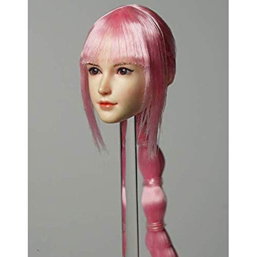 ZSMD - Cabeza de muñeca femenina a escala 1/6 de 30,5 cm, pelo negro